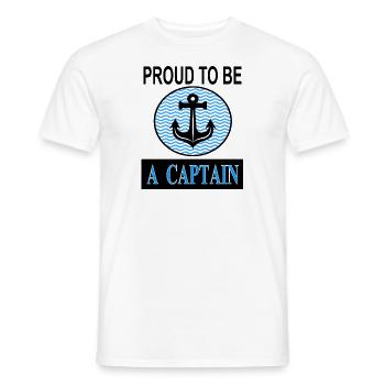 I am proud captain boat captain gift idea - Men's T-Shirt - white - Front - AI Model Male 178 dark (178cm)