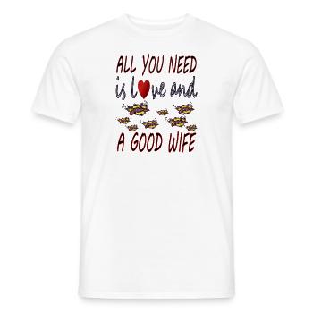 Cool saying cool sayings wife husband gift - Men's T-Shirt - white - Front - AI Model Male 178 dark (178cm)