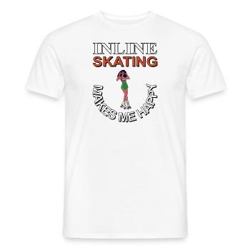Le patin à roues alignées me rend heureux Les patins à roues alignées - T-shirt homme - blanc - Devant - AI Model Male 178 dark (178cm)