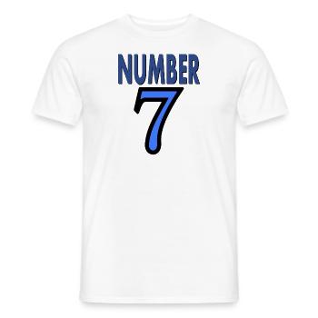 Nummer 7 die Zahl 7 Geburtstag feiern Geschenkidee - Männer T-Shirt - Weiß - Vorne - AI Model Male 178 dark (178cm)