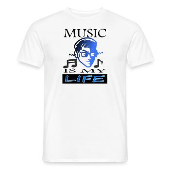 La musique est ma vie Musicien École de musique Cadeau - T-shirt homme - blanc - Devant - AI Model Male 178 dark (178cm)
