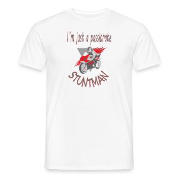 motocycliste passionné disant cadeau - T-shirt homme - blanc - Devant - AI Model Male 178 dark (178cm)