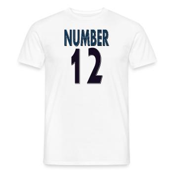 Number 12 the number 12 I am 12 years old birth - Men's T-Shirt - white - Front - AI Model Male 178 dark (178cm)
