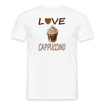 I love cappuccino coffee drinking gift idea - Men's T-Shirt - white - Front - AI Model Male 178 dark (178cm)