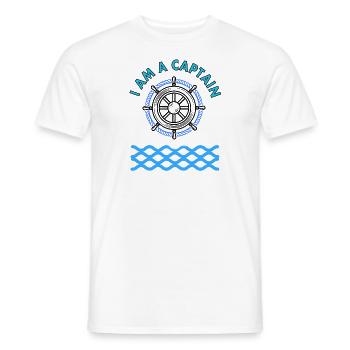 I am Captain Boat Captain Anchor Gift Idea - Men's T-Shirt - white - Front - AI Model Male 178 dark (178cm)