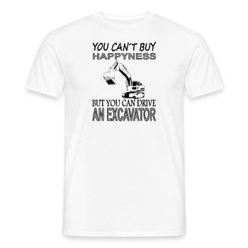 Excavator driver Saying Excavator driving Construction site poison - Men's T-Shirt - white - Front - AI Model Male 178 dark (178cm)