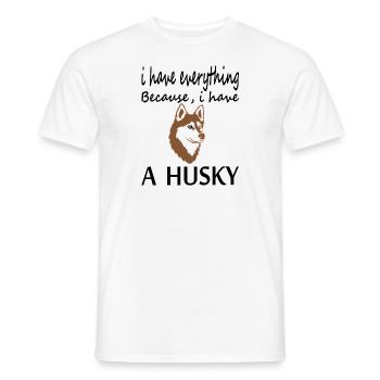Dog Husky Dog Owner Dog Saying Gift Idea - Men's T-Shirt - white - Front - AI Model Male 178 dark (178cm)