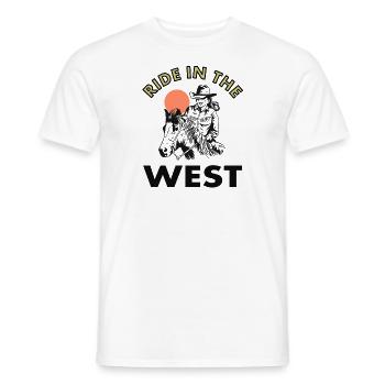 cowboy équitation à l’ouest Idée cadeau western - T-shirt homme - blanc - Devant - AI Model Male 178 dark (178cm)