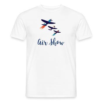 Flugshow Pilot Flugzeug Flugplatz Geschenk - Männer T-Shirt - Weiß - Vorne - AI Model Male 178 dark (178cm)