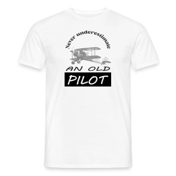 I am old pilot airplane saying gift idea - Men's T-Shirt - white - Front - AI Model Male 178 dark (178cm)