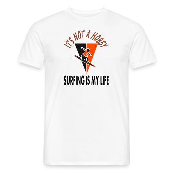Surfer Surfboard Surfer Surfing gift - Men's T-Shirt - white - Front - AI Model Male 178 dark (178cm)