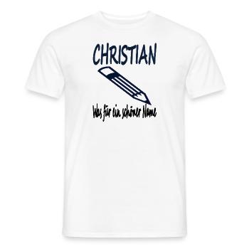 Ich bin Christian ich heiße Christain Geschenkidee - Männer T-Shirt - Weiß - Vorne - AI Model Male 178 dark (178cm)
