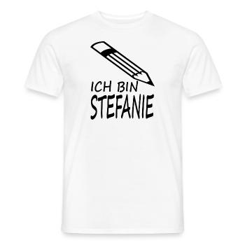 Ich bin Stefanie ich heiße Steffi Geschenkidee - Männer T-Shirt - Weiß - Vorne - AI Model Male 178 dark (178cm)