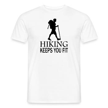Walking, hiking, hiking, running, gift idea - Men's T-Shirt - white - Front - AI Model Male 178 dark (178cm)