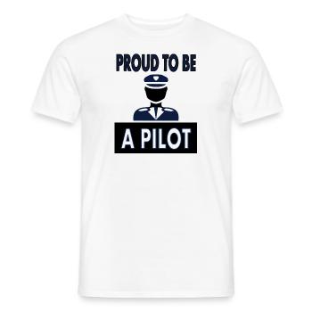 Ich bin Pilot Fluzeug fliegen Flug Geschenk - Männer T-Shirt - Weiß - Vorne - AI Model Male 178 dark (178cm)