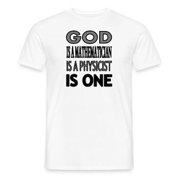 God is a Believing in God Believer Gift - Men's T-Shirt - white - Front - AI Model Male 178 dark (178cm)