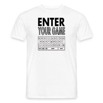 Gamer Joystick Konsole Game PC Spiele Geschenkidee - Männer T-Shirt - Weiß - Vorne - AI Model Male 178 dark (178cm)