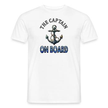 Le capitaine à bord du Boat Captain Anchor Gift - T-shirt homme - blanc - Devant - AI Model Male 178 dark (178cm)