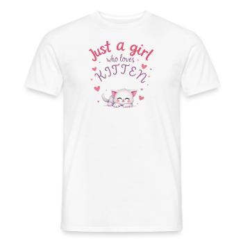 Just a girl who loves Kitten süßes Kätzchen Kawaii - Männer T-Shirt - Weiß - Vorne - AI Model Male 178 dark (178cm)