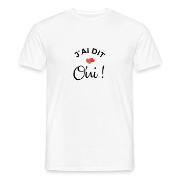 j'ai dit oui - T-shirt homme - blanc - Devant - AI Model Male 178 dark (178cm)