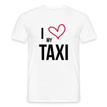 I Love my Taxi - Men's T-Shirt - white - Front - AI Model Male 178 dark (178cm)