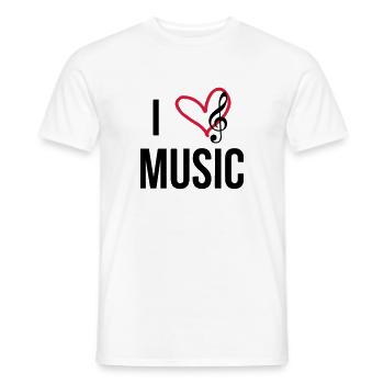 I Love Music - T-shirt homme - blanc - Devant - AI Model Male 178 dark (178cm)
