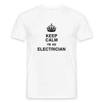électricien / électricité / energie / bricolage - T-shirt homme - blanc - Devant - AI Model Male 178 dark (178cm)