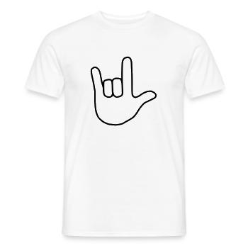 Emoji I love you sketch black - Men's T-Shirt - white - Front - AI Model Male 178 dark (178cm)