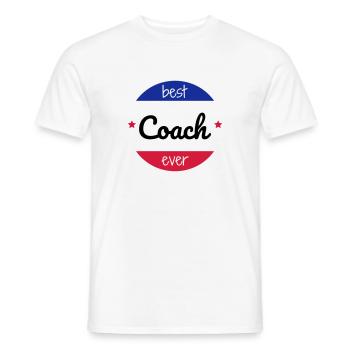 Coach / Coaching / Trainer / Sport - Männer T-Shirt - Weiß - Vorne - AI Model Male 178 dark (178cm)