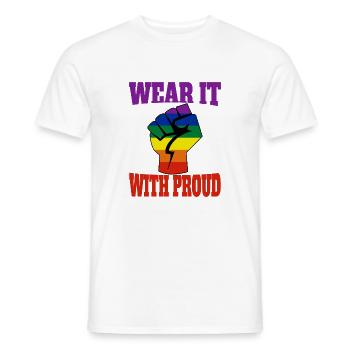 Mois de la fierté Love Gay Queer Gay bi - T-shirt homme - blanc - Devant - AI Model Male 178 dark (178cm)