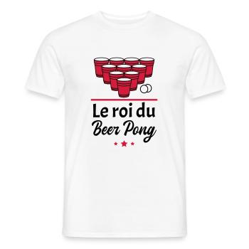 Idée cadeau pour Le Roi incontesté du Beer Pong - T-shirt homme - blanc - Devant - AI Model Male 178 dark (178cm)