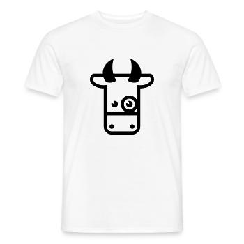 Kuh / Cow / Vache / Vaca / Vacca / Koe (1C) - Men's T-Shirt - white - Front - AI Model Male 178 dark (178cm)
