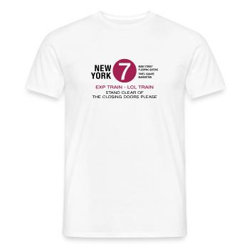 New York City Subway Subway 7 Manhattan Queens NYC - Men's T-Shirt - white - Front - AI Model Male 178 dark (178cm)