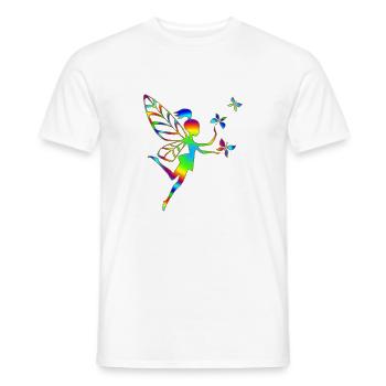 Elfe, Fee, Schmetterlinge, Magie, Schutzengel - Männer T-Shirt - Weiß - Vorne - AI Model Male 178 dark (178cm)