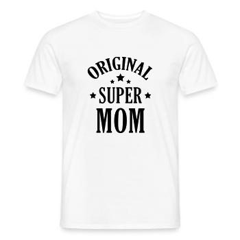 Mum / Mom / Baby / Mummy / Mother's day / Birth - Men's T-Shirt - white - Front - AI Model Male 178 dark (178cm)