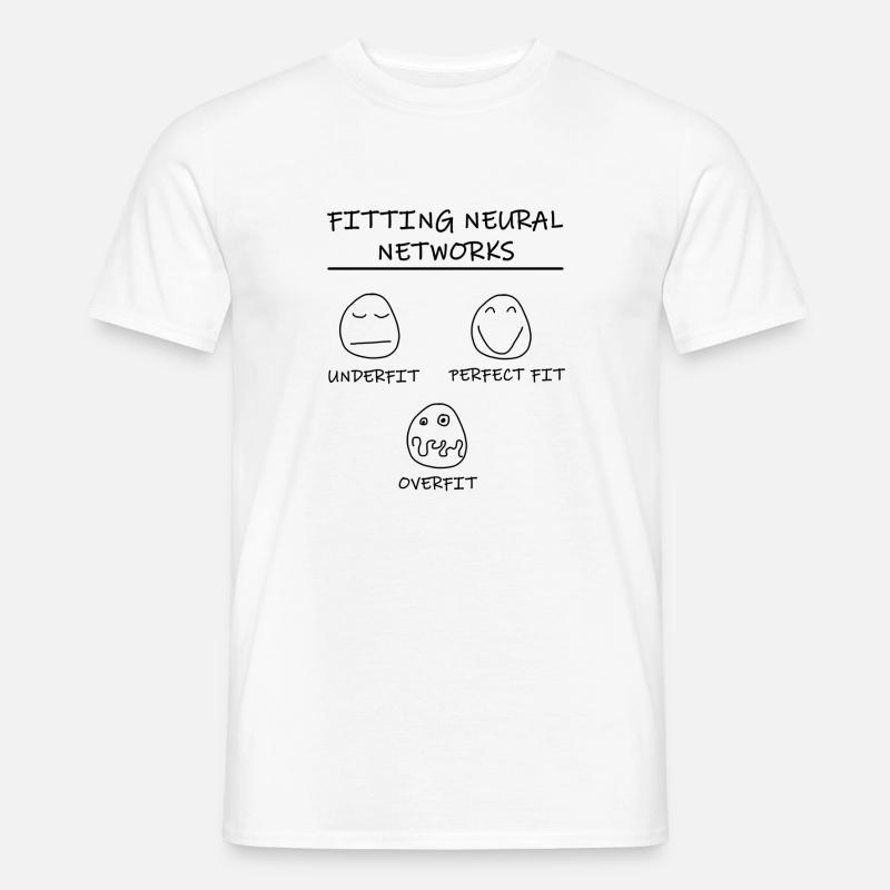 Datascience: Ajustement de modèle de réseaux neuronaux (noir) - T-shirt homme - blanc