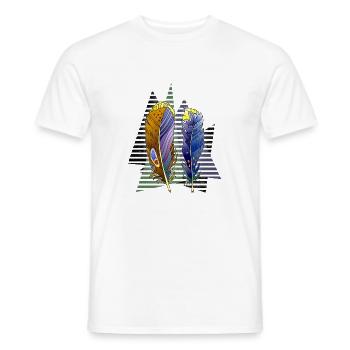 Feder - Männer T-Shirt - Weiß - Vorne - AI Model Male 178 dark (178cm)
