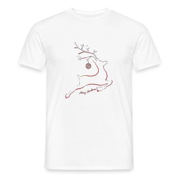 Merry Christmas Christmas xmas holiday winter santa nordic - Men's T-Shirt - white - Front - AI Model Male 178 dark (178cm)