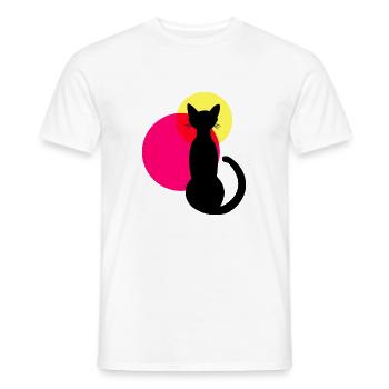 Katze Sonnenuntergang - Männer T-Shirt - Weiß - Vorne - AI Model Male 178 dark (178cm)