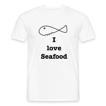 I love Seafood 2 - Men's T-Shirt - white - Front - AI Model Male 178 dark (178cm)