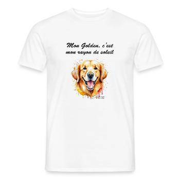 Golden rayon de soleil - T-shirt homme - blanc - Devant - AI Model Male 178 dark (178cm)