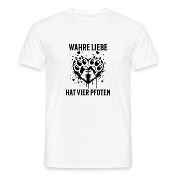 Wahre Liebe Hat Vier Pfoten - Männer T-Shirt - Weiß - Vorne - AI Model Male 178 dark (178cm)