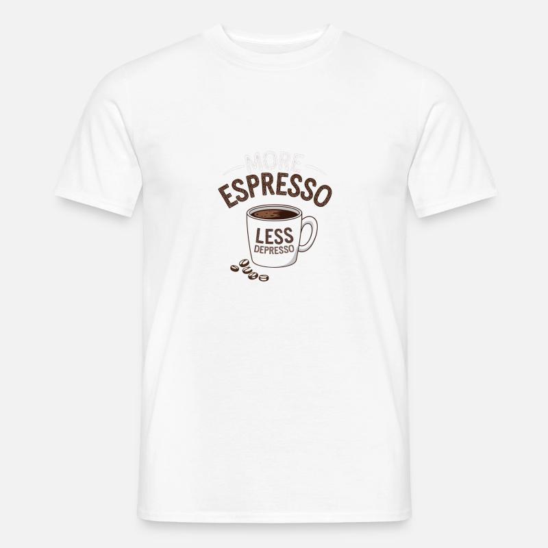 Espresso, Coffee, Kaffee, Latte, Geschenkidee - Männer T-Shirt - Weiß