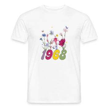 Geburtsjahr 1968 Wildblumen - Männer T-Shirt - Weiß - Vorne - AI Model Male 178 dark (178cm)