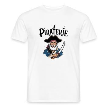 La piraterie - T-shirt homme - blanc - Devant - AI Model Male 178 dark (178cm)