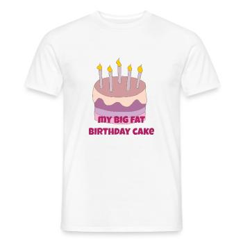 Mon gros gâteau d’anniversaire - T-shirt homme - blanc - Devant - AI Model Male 178 dark (178cm)