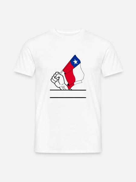 Flagge Chile transparenter Fausttextraum - Männer T-Shirt - Weiß