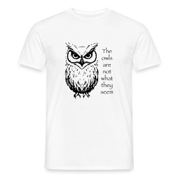 The owls are not what they seem - Männer T-Shirt - Weiß - Vorne - AI Model Male 178 dark (178cm)