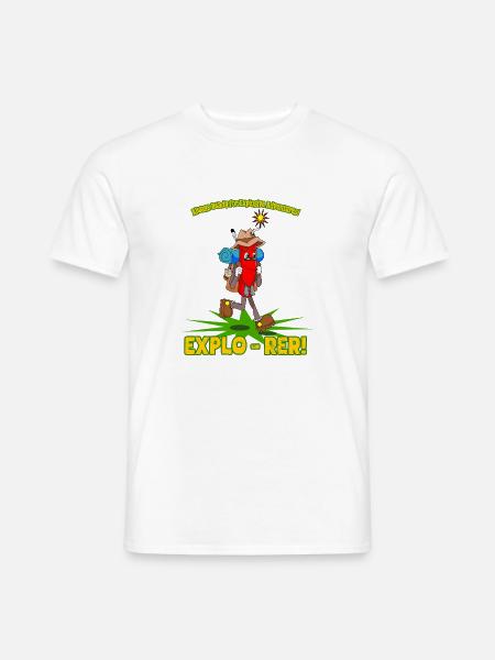 Explo-rer Lustige Abenteuer, Wanderer und Ausflüge - Männer T-Shirt - Weiß