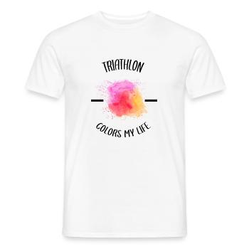T triathlon shirt - Men's T-Shirt - white - Front - AI Model Male 178 dark (178cm)